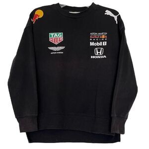 Red Bull Racing Sweatshirt Mobil 1 Tag Heuer Aston Martin Black Crew Neck XS